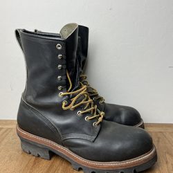 Red Wing Boots Logger Lineman Men's Size 13 B Shoes Black Leather Boots 2218