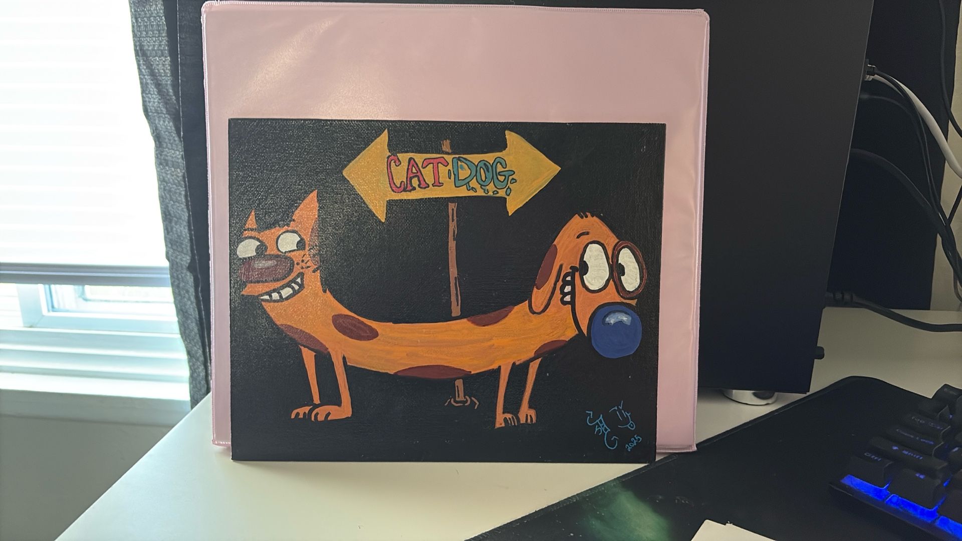 Handmade Cat-dog Painting
