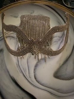 Crystal Masquerade Mask & Dangle Bracelet