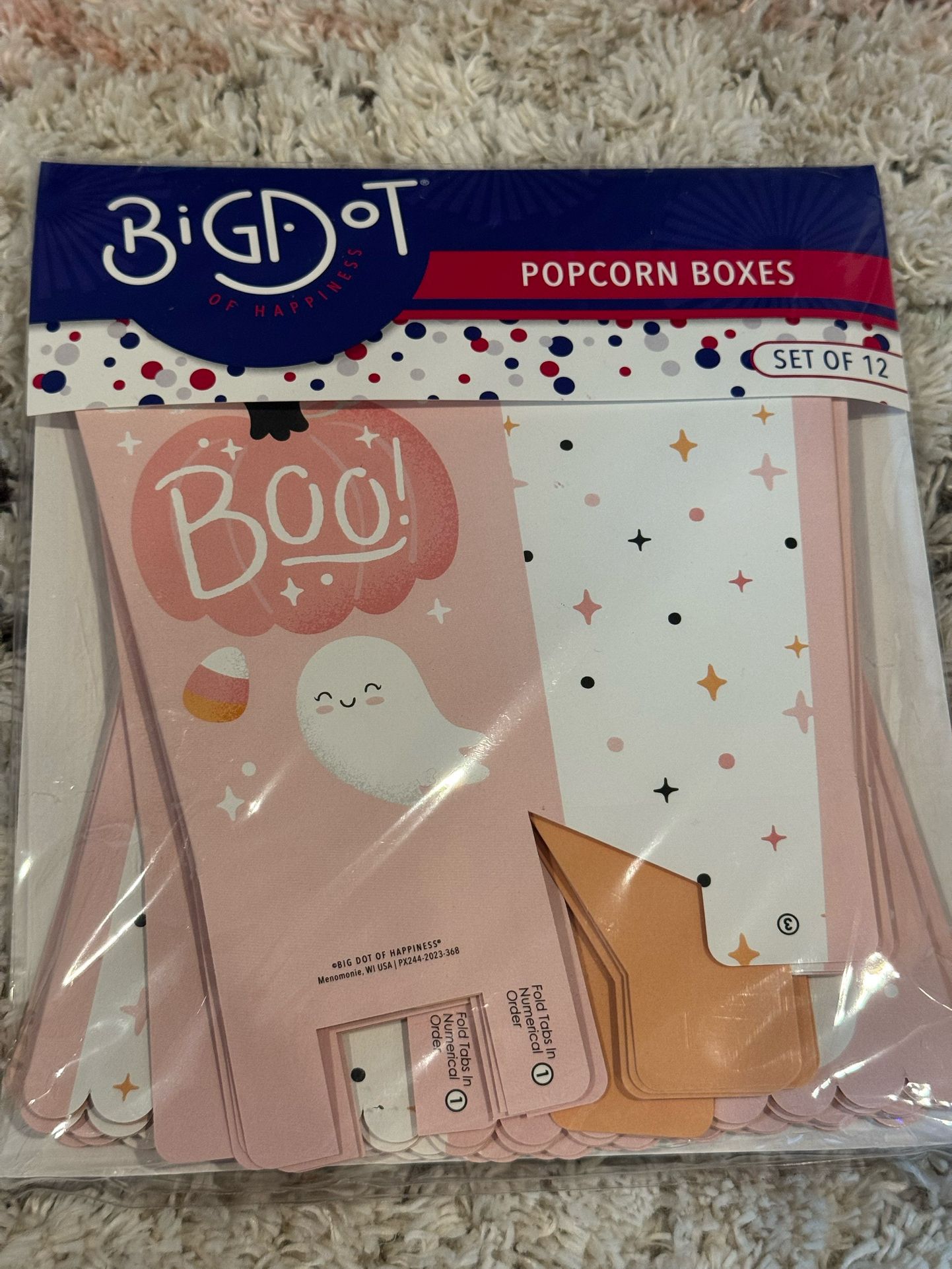 Big Dot Popcorn Boxes, Set Of 12