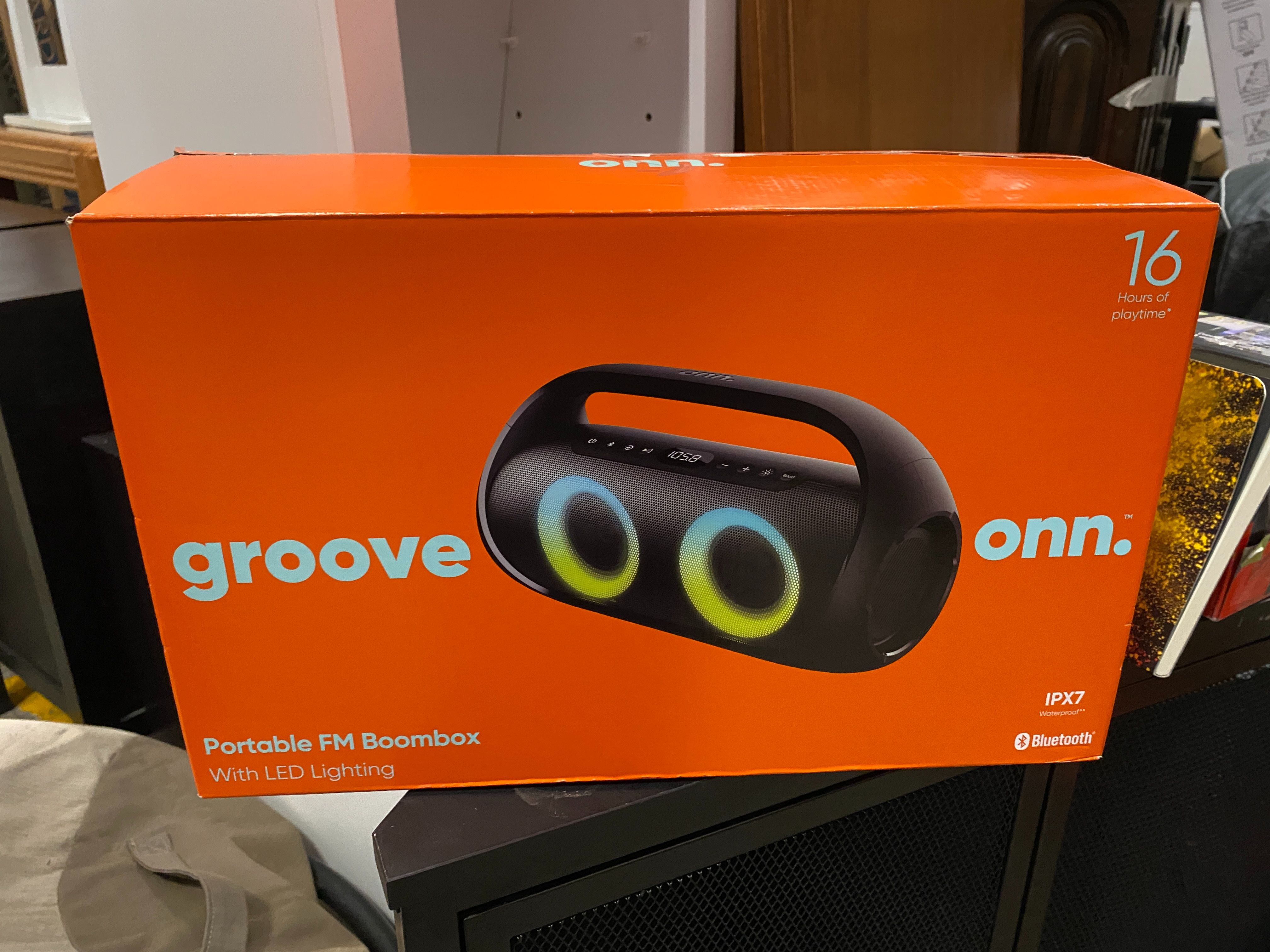 NEW! ONN Groove Portable FM Boombox