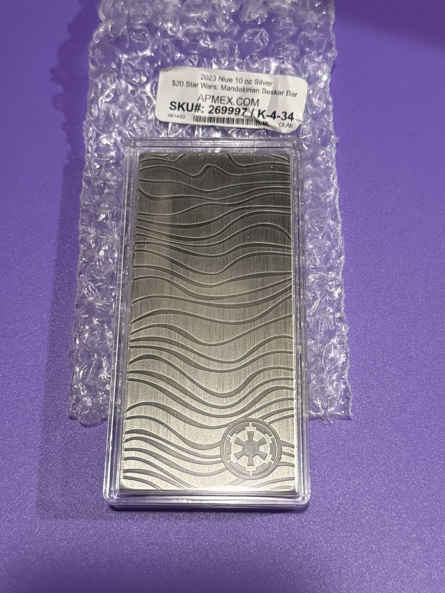 2023 Niue 10 oz Silver Mandalorian Beskar Bar