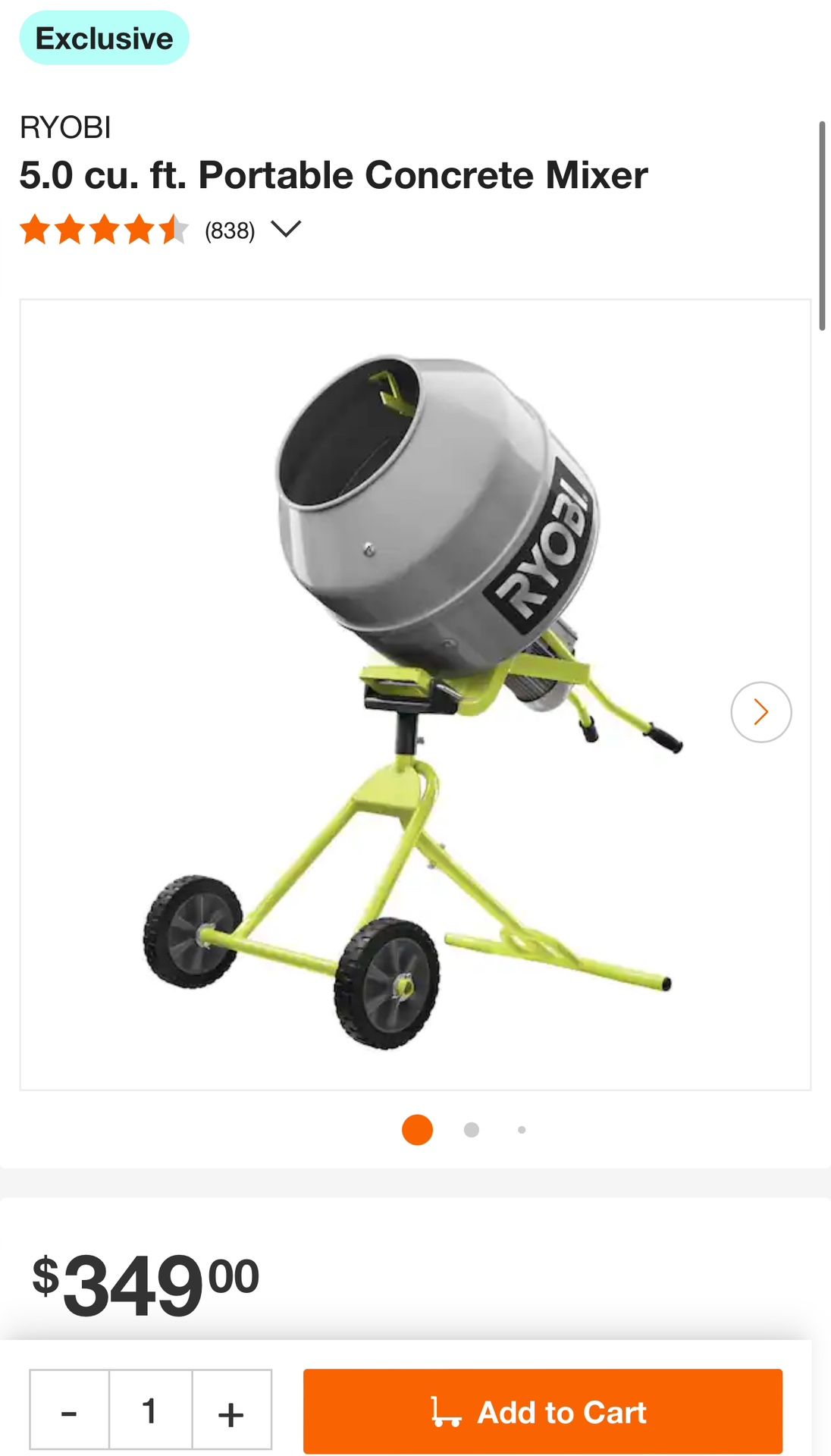 5.0 Cu. Ft. Concrete Mixer