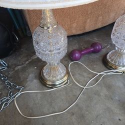 Antique Brass Crystal Lamps