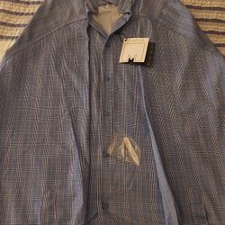 Collection By Michael Strahan Mens Fitted Easy Care Long Sleeve Dress Shirt