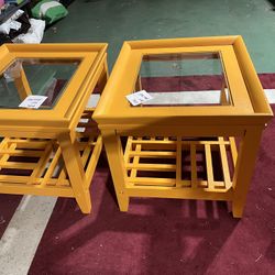 two matching end tables 