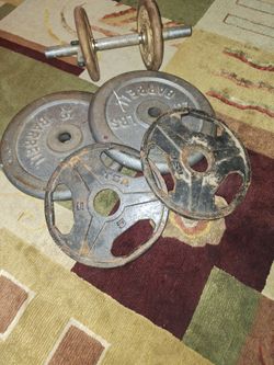 Two  25 Lbs 4 5lbs Plus Bar.