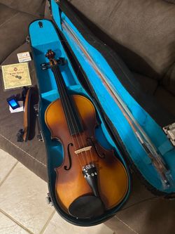 4/4 Anton Breton Violin with New Bow, Digital Tuner, Shoulder Rest, Extra Strings $150 Firm