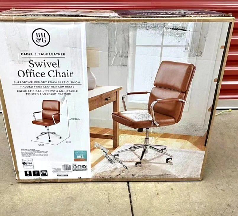 Brown Better Homes & Gardens Swivel
Office Chair, Faux Leather