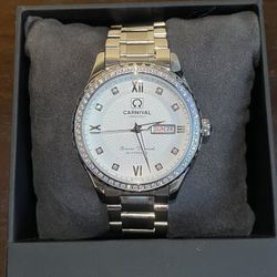 Carnival Watch for Men with Bezel Inlay Rhinestones (BRAND NEW WITH BOX)