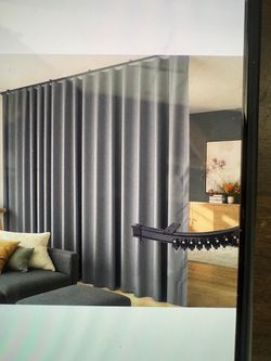 Room Divider Curtains with Flexible Ceiling Rail