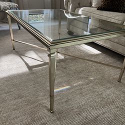 Ethan Allen Glass Coffee Table 