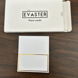 Evaster 53 Place Cards With Gold Outline