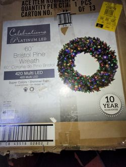 Celebrations Platinum LED Wreath 420 Lights