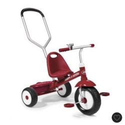Radio Flyer Deluxe Steer & Stroll Bike Tricycle Color RED BRAND NEW -still In Box Assembly Needed