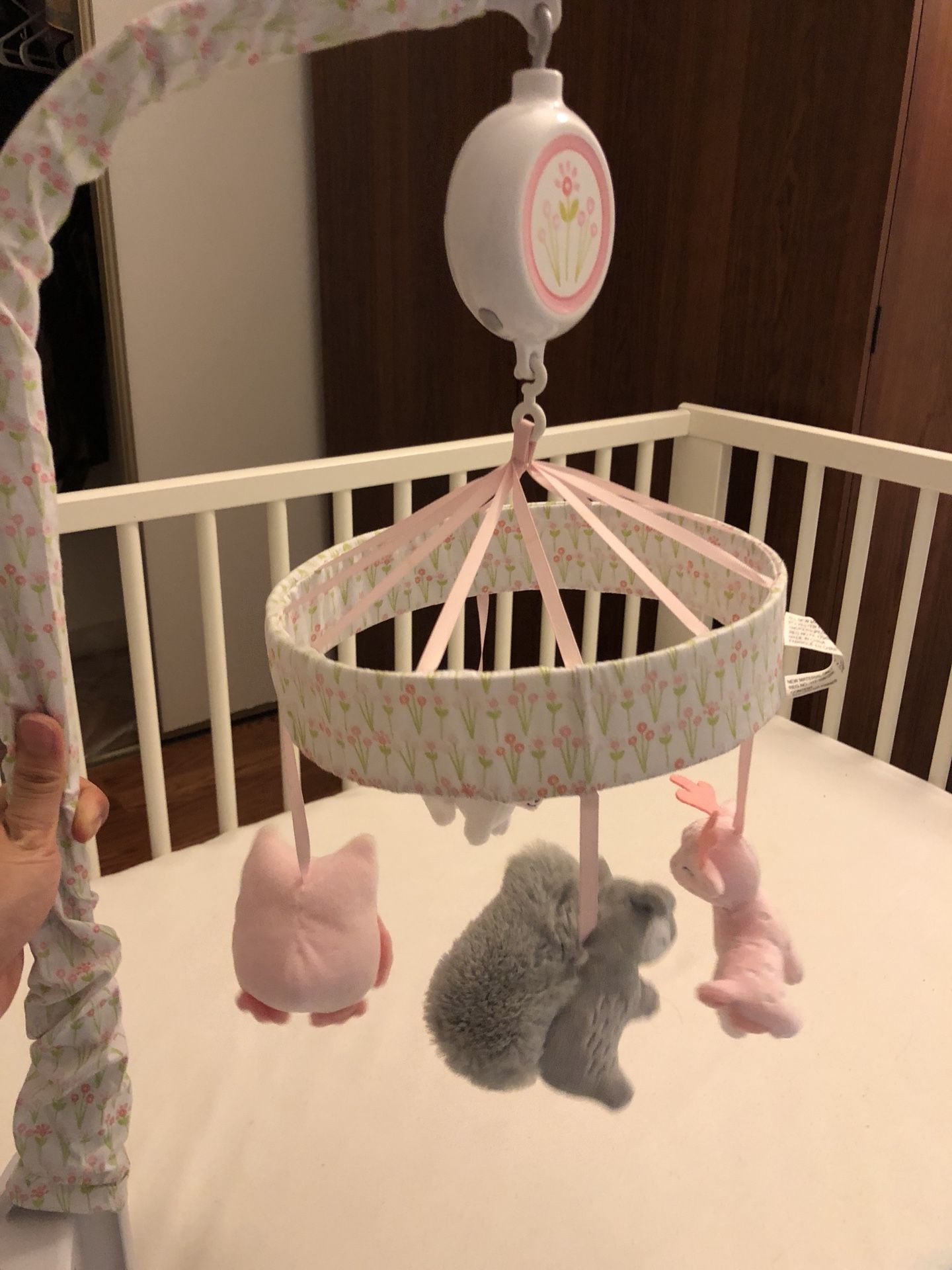 Baby Bedding Crib Musical Mobile with Hanging Rotating Soft Colorful Plush Dolls