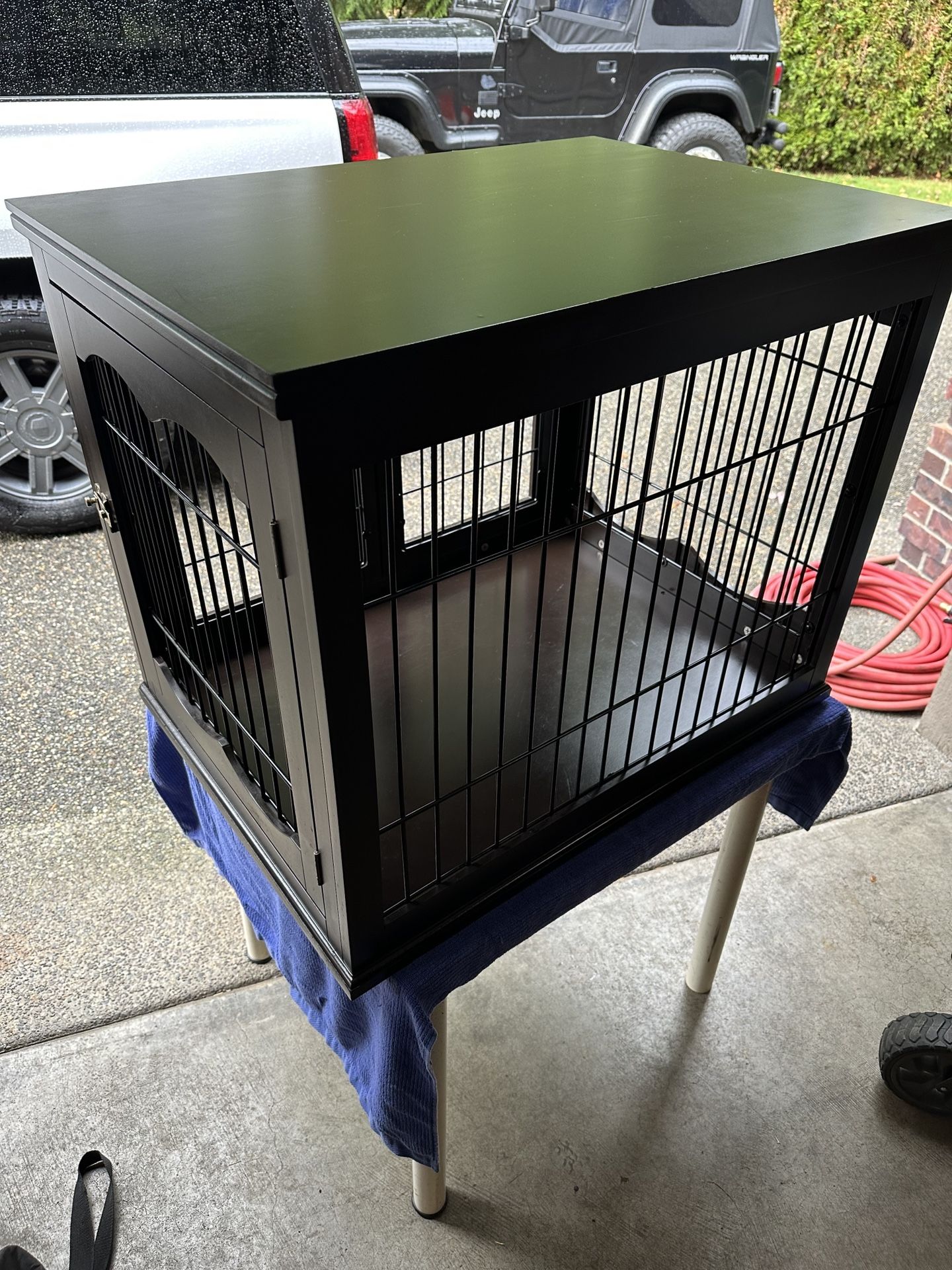 Dark Wood Furniture Style Pet Crate