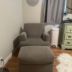 Room & Board Swivel Glider And Ottoman (Rocking Chair) 
