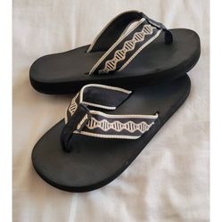 Women's Reef Flip Flop Sandals Black Tan Size 5