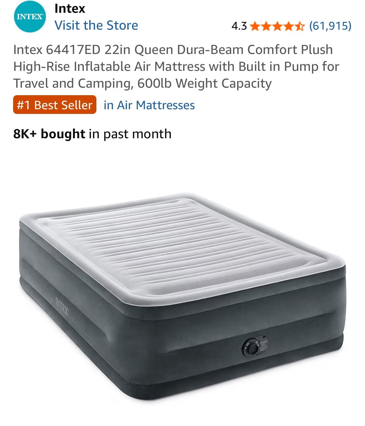 22in Queen Dura-Beam Air Mattress