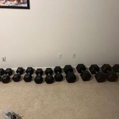 Hex Rubber Dumbbells 