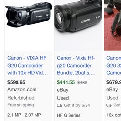 Canon Vixia HF G20 Cam Corder Used