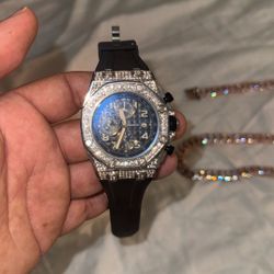 Dope Watch Bustdown With Black Band! 