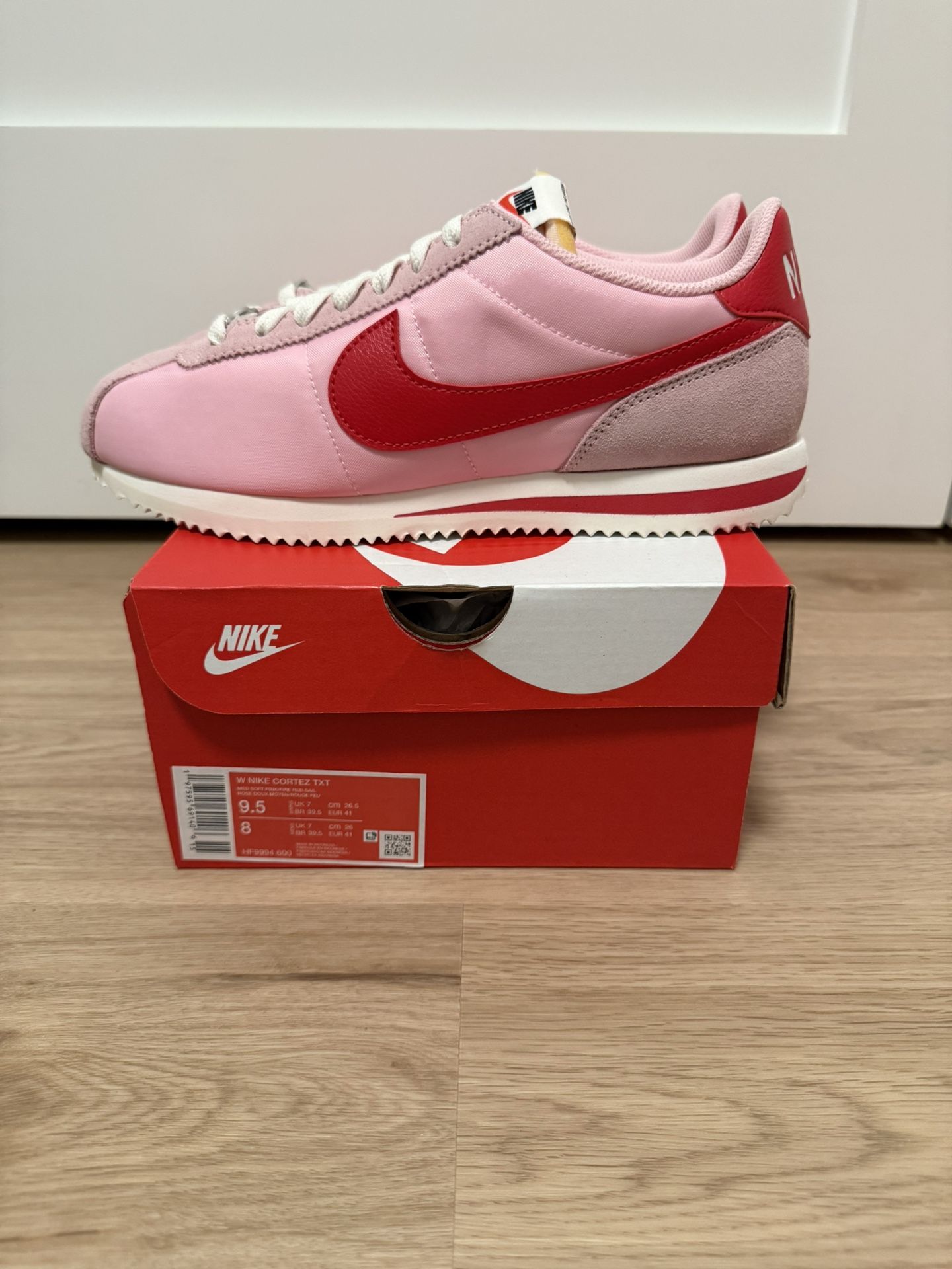 Nike Cortez TXT “Medium Soft Pink Sail” Women’s Size 9.5/Men’s Size 8 HF9995-600