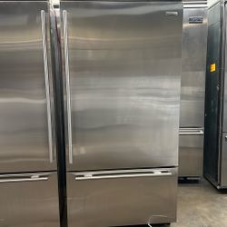 Sub Zero  36”wide Built In Bottom Freezer Stainless Steel Refrigerator 