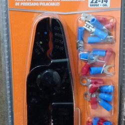 Terminal Kit with Crimper/Stripper 22gauge - 14cal