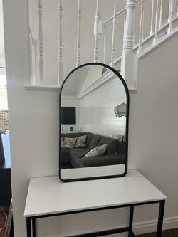Black Metal Arched Wall Mirror