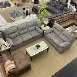 Bindura Mineral Sofa w/ Drop-Down Table