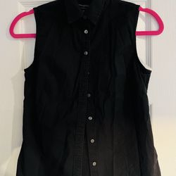 Banana Republic Women's Riley Tailored Sleeveless Shirt Top sz. 0P Black