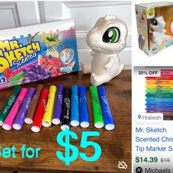 $5 Samba Dino 🦖 Toy and Mr.Sketch 12pck scented Markers both like New