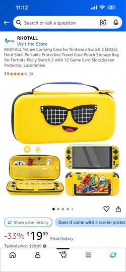 Carrying Case for Nintendo Switch 2 (2025), Hard Shell Portable Protective Travel Case Pouch Storage