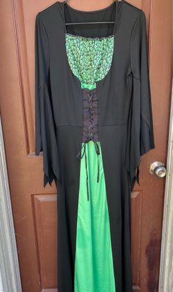 Green and Black Witch Long Dress XL
