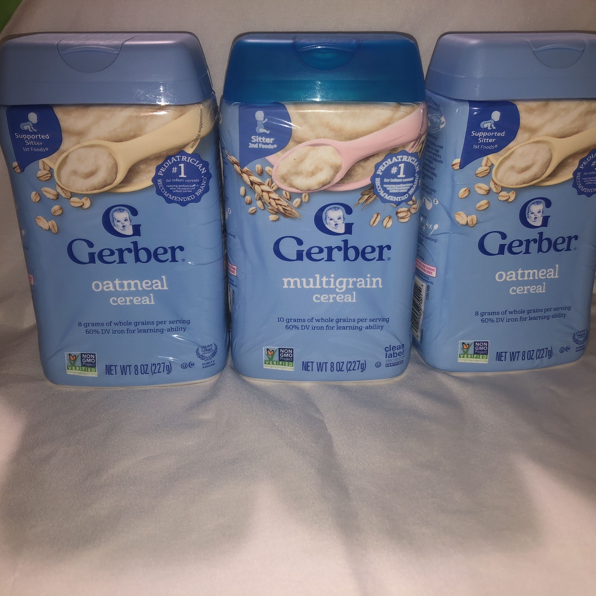 gerber baby cereal 2 oatmeal 1 multigrain