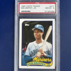 1989 Topps Ken Griffey Jr Rookie Baseball Card Graded PSA 8