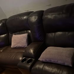 Leather recliner couches