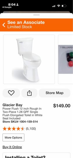 Glacier bay power flush 12 in toilet