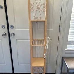 Brand New Floor Lamp with Shade, Wine Bottle Rack, and Glass Storage 