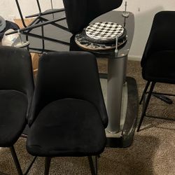 Dining Room Table With Black Chairs Zephyrhills Water Bottle Verrado Three Microwaves