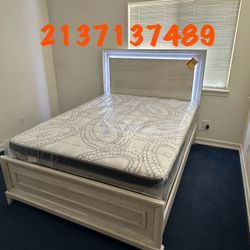 Queen Bed Platform Bed W/ Built-In LED Lights / Mattress Included. π’ Cama Queen Size Con Luz Led / Colchon Incluido