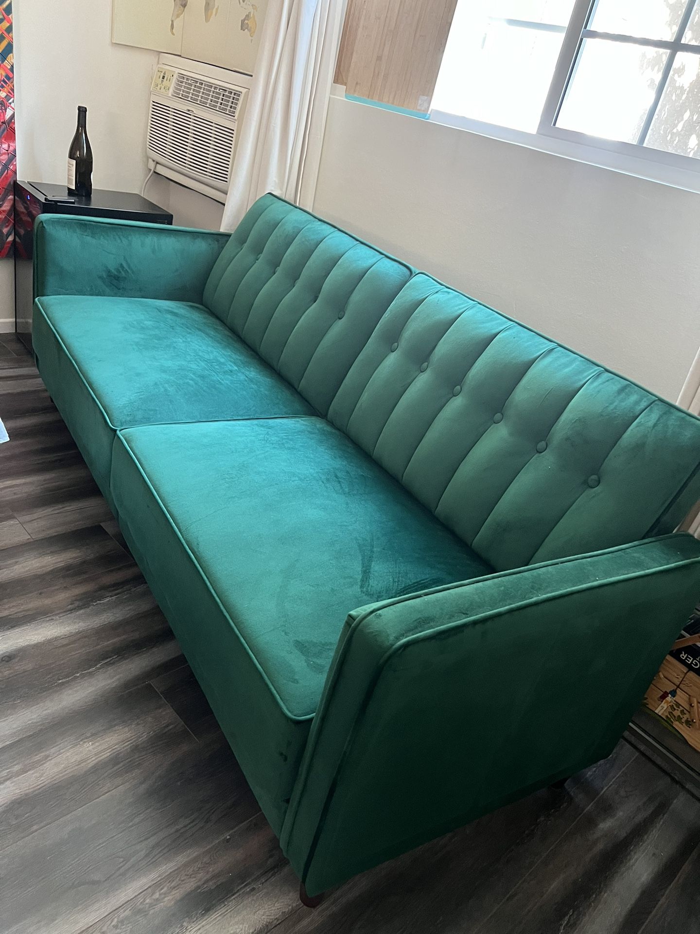 Emerald Green Velvet Futon