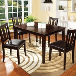 Brand New Espresso 5pc Dining Table Set 