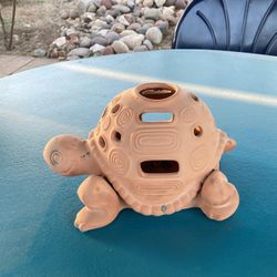 Party Lite 2 Piece Terracotta Turtle Candleholder