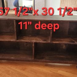 Rustic Pine Rolling Storage Shelf