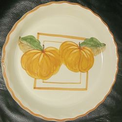 Vintage Pumpkin Pie Plate Laurie Gates Los Angeles Pottery