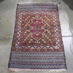 Persian Mat Hand Knotted Vintage Carpet