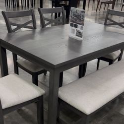 Bonito Comedor De Madera Nuevo En Su Caja Color Gris 